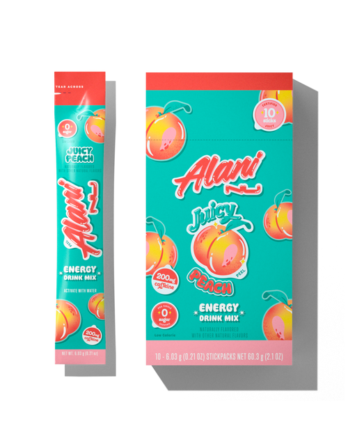 A front 10 pack Energy Stick in Juicy Peach.