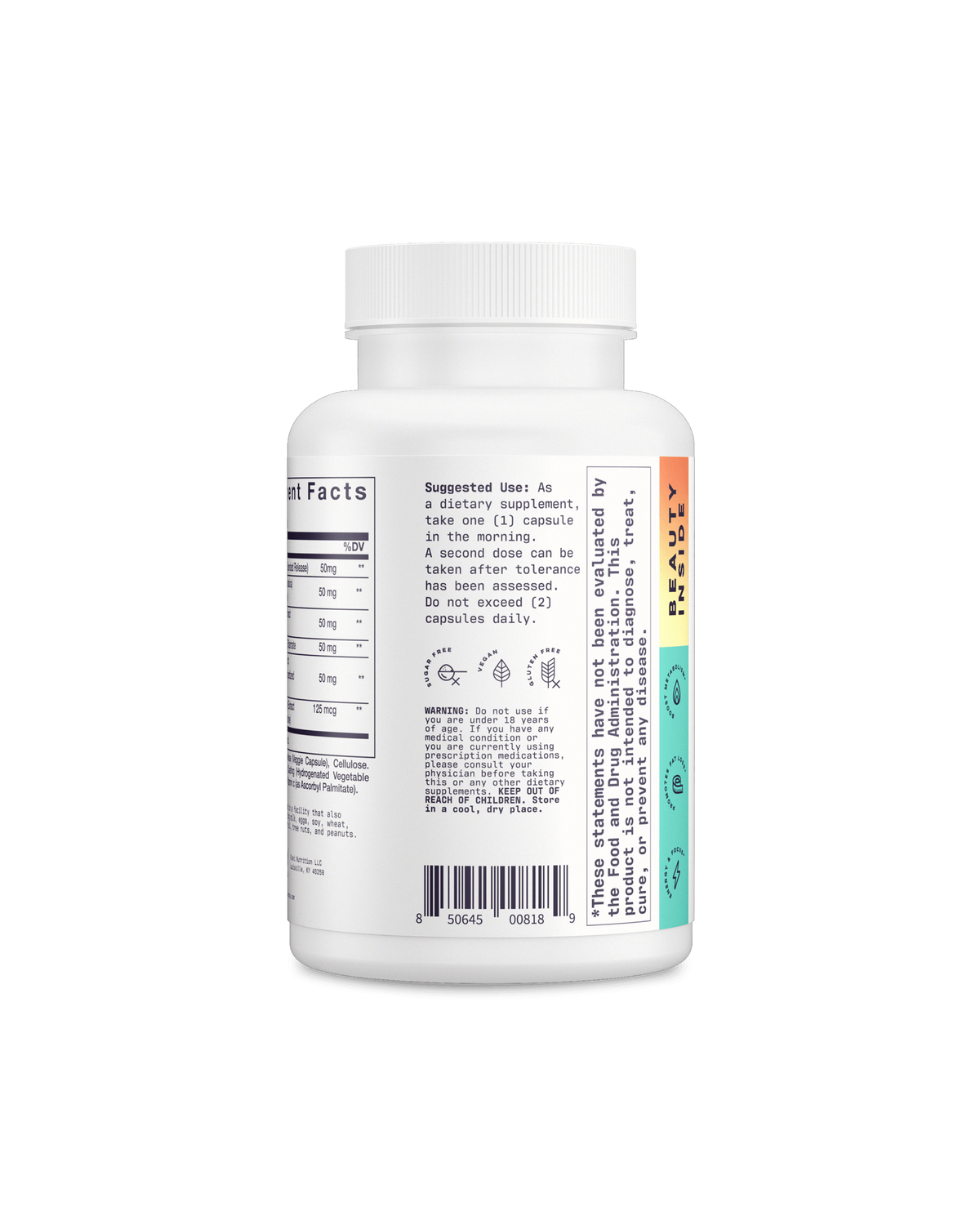 A side view of Fat Burner showcasing suggested use of product.