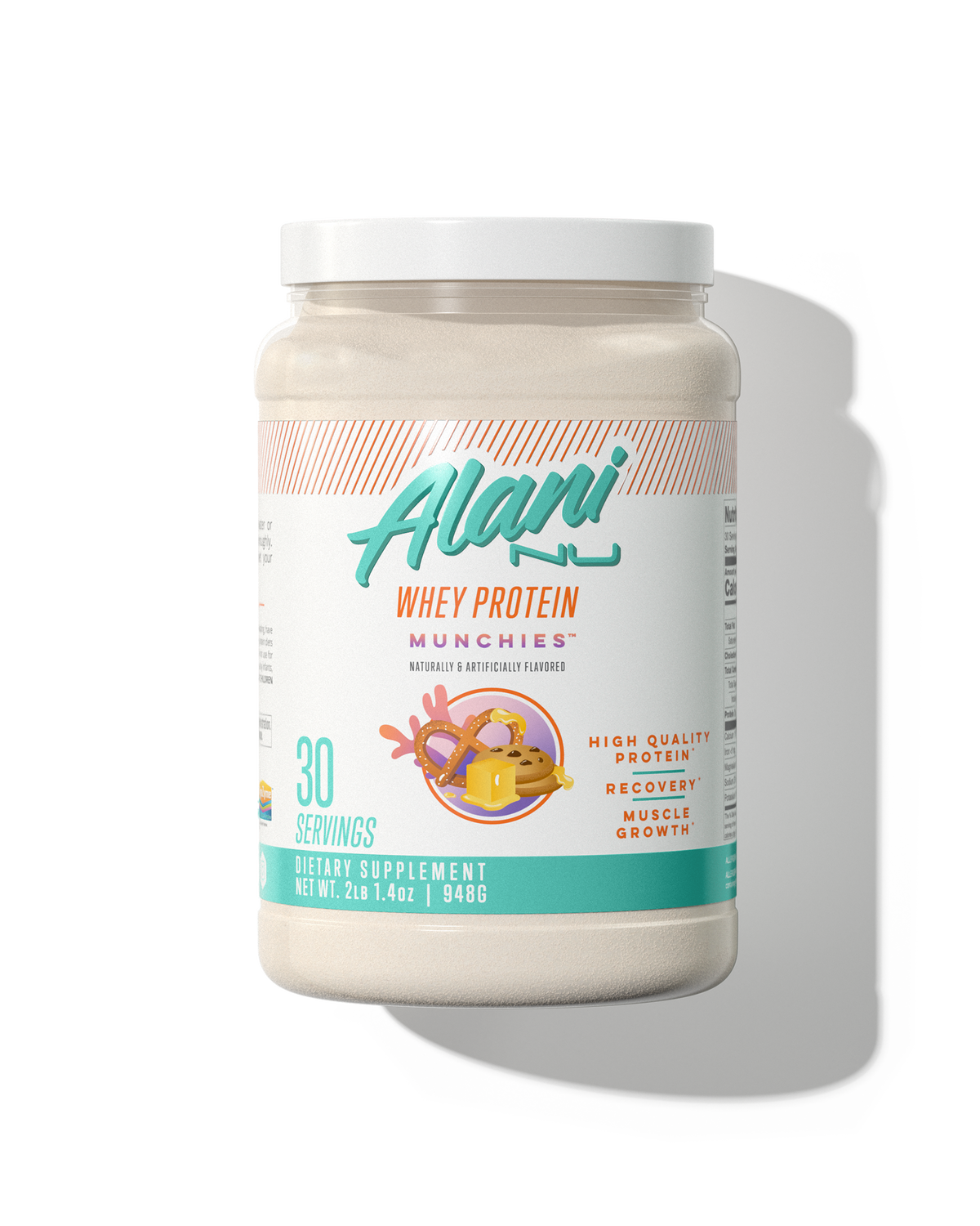 A 30 serving Whey Protein in Munchies flavor.