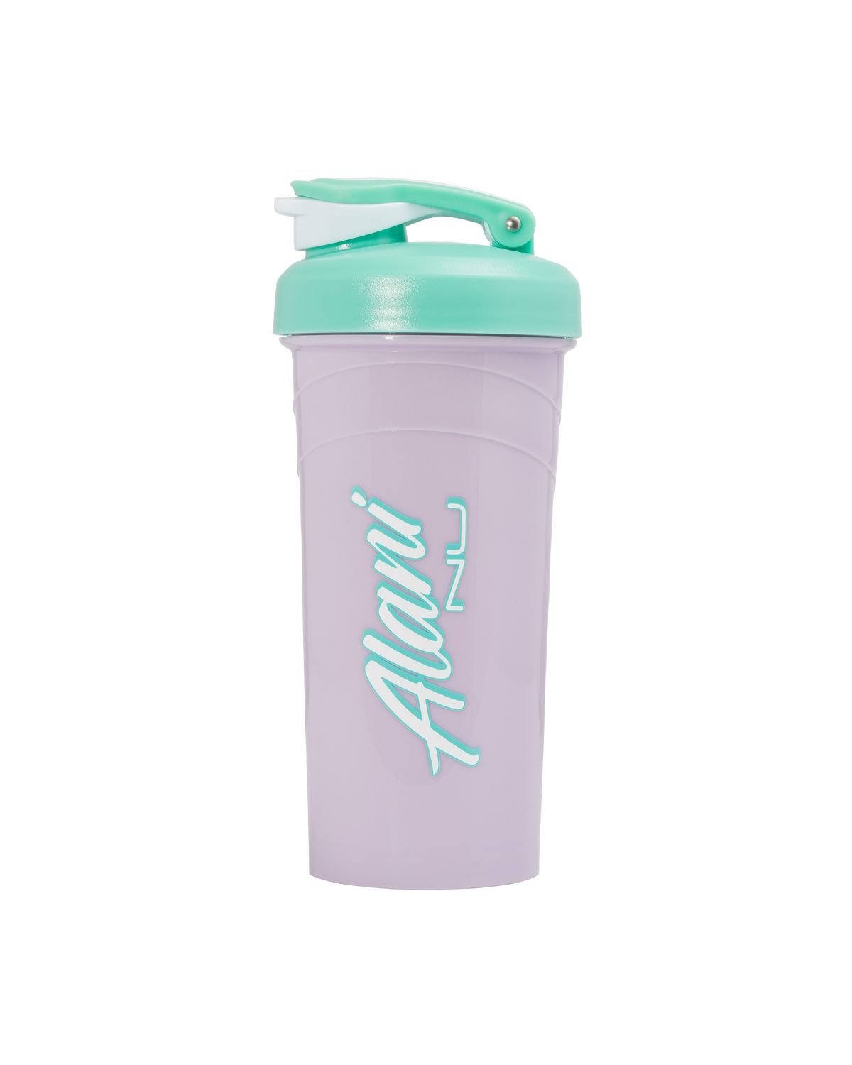 A front-facing image of 20oz Shaker in Lavender Sky with Alani logo.