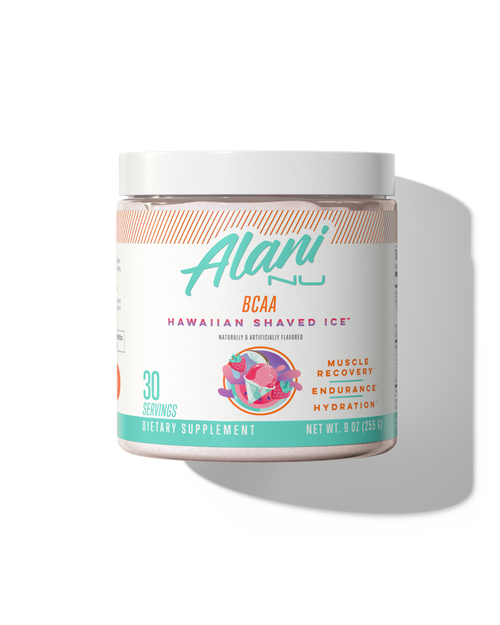 A 30-serving BCAA in Hawaiian Shaved Ice flavor.