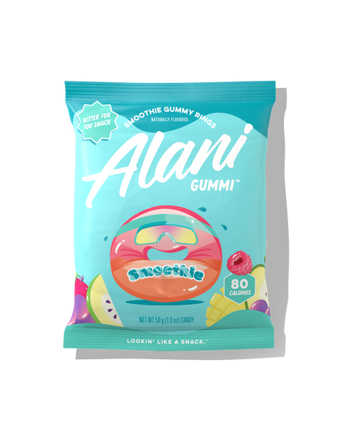 A bag of Alani Nu Gummi - Smoothie Gummy Rings.