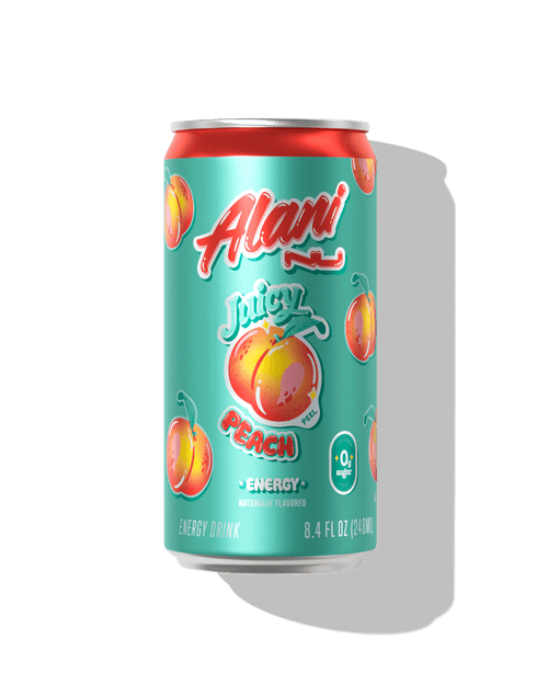 A 8.4 fl oz Mini Energy Drink in Juicy Peach flavor.