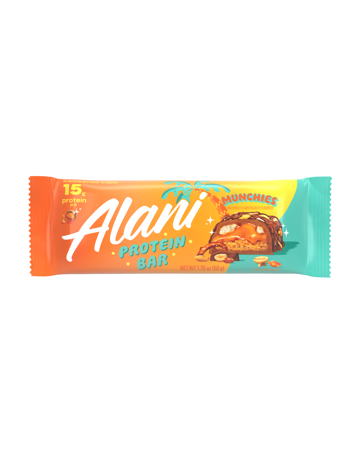 A horizontal image of protein bar in flavor munchies. 
