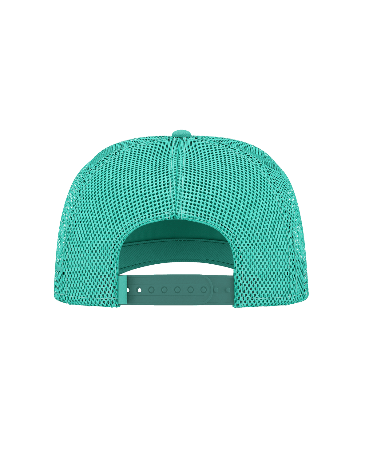 Alani’s exclusive Sherbet Swirl Trucker Hat shown in a dreamy cloudscape featuring a rainbow and a pool of water with floating orange slices. 
