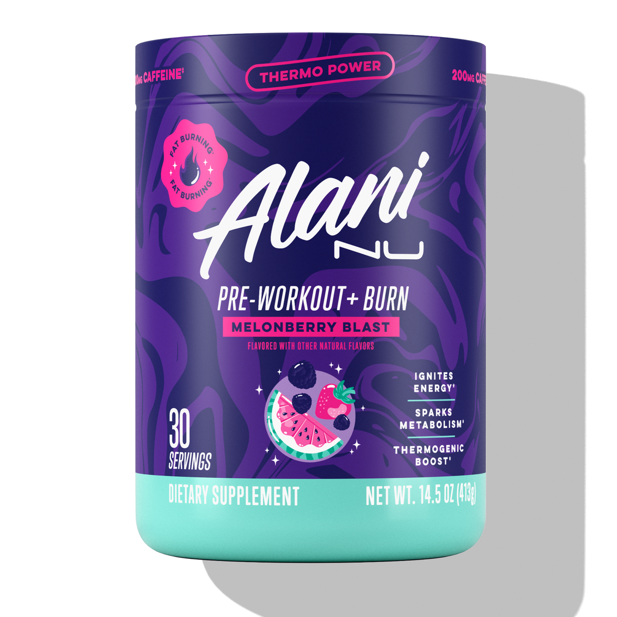 pre-workout+ burn - melonberry blast