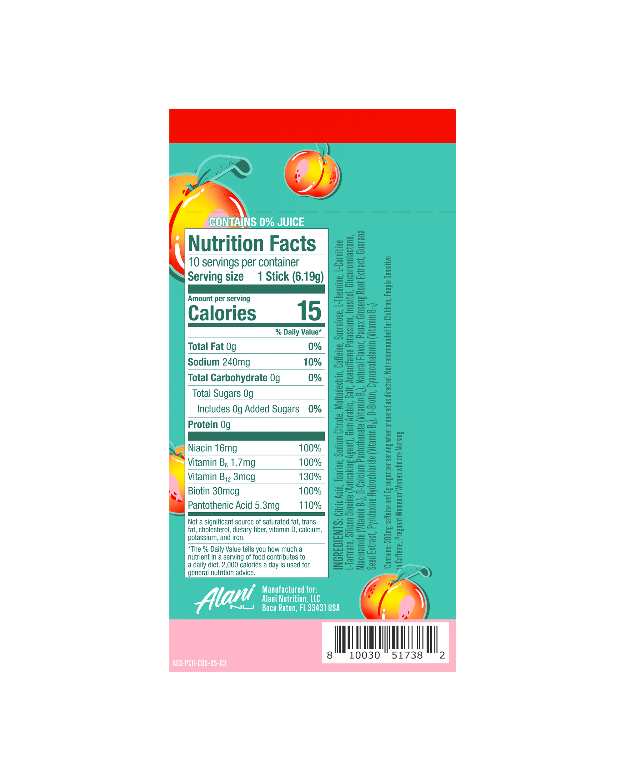 energy sticks - juicy peach