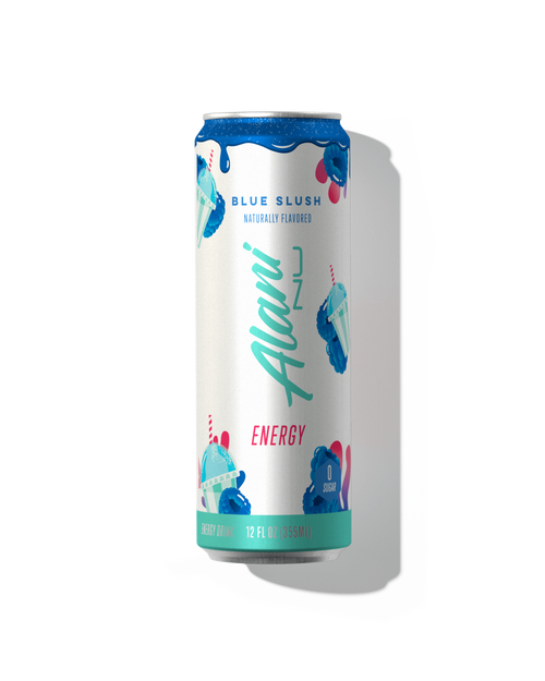 A 12 fl oz Energy Drink in Blue Slush flavor.