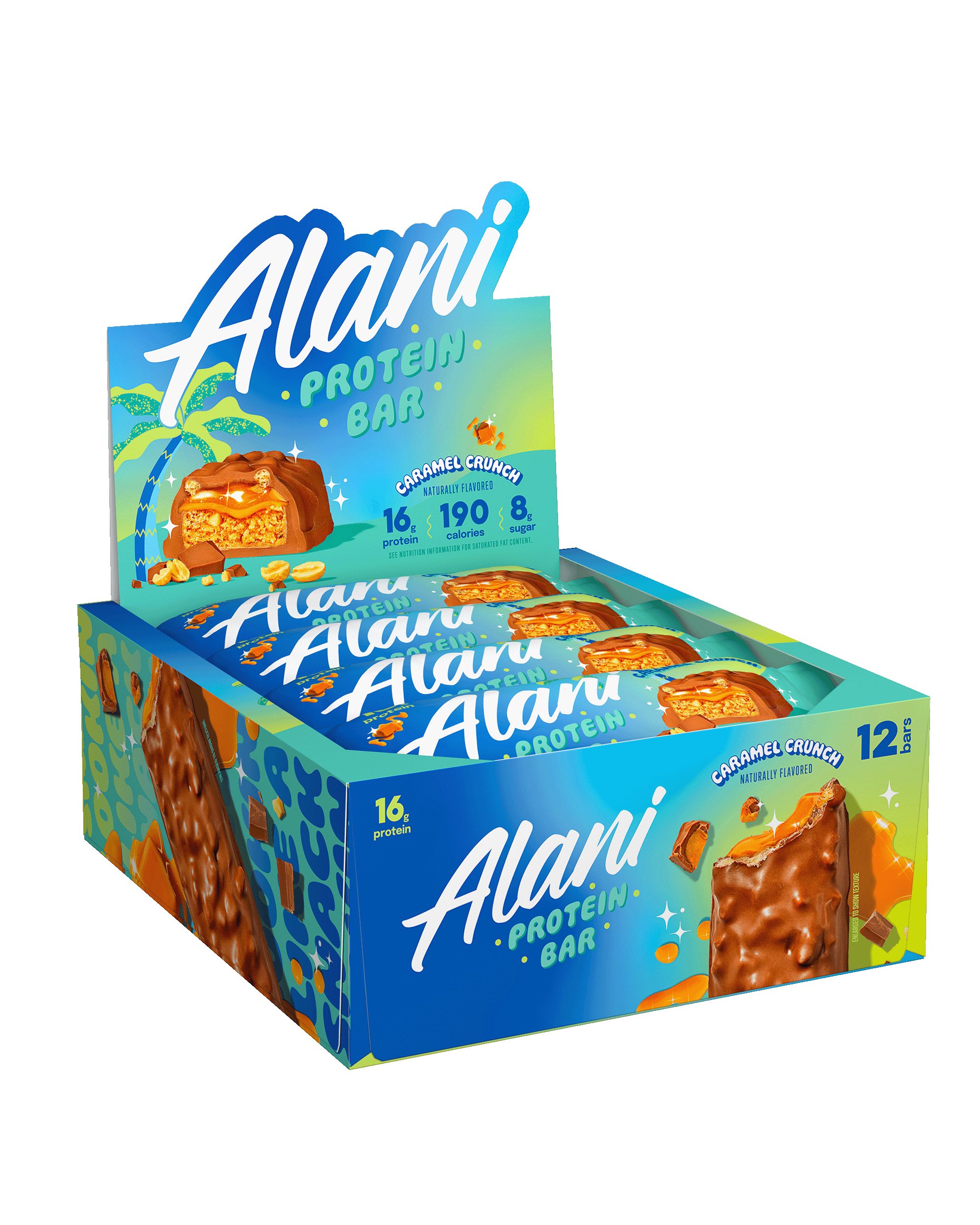 A 12-pack Protein Bar in Caramel Crunch.