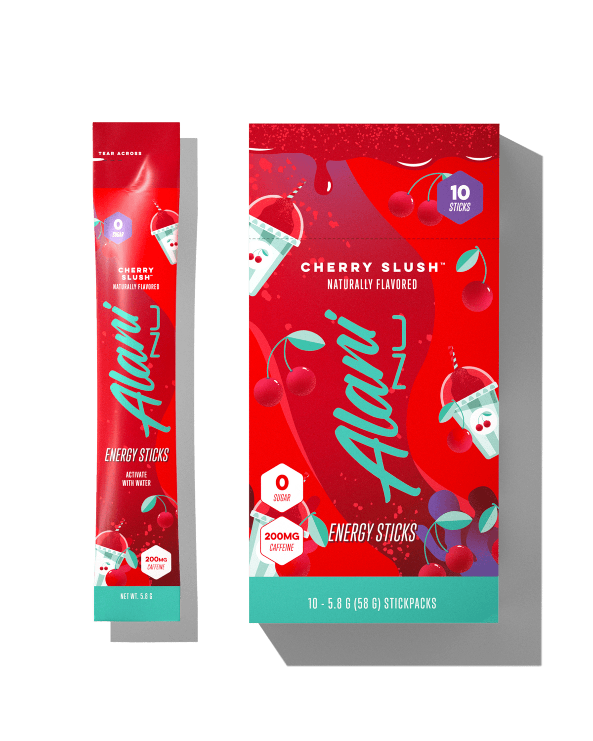 A 10pk of Energy Sticks in Cherry Slush flavor.